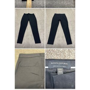 Banana republic womens high rise slim ankle pants sz 00p black stretch trousers